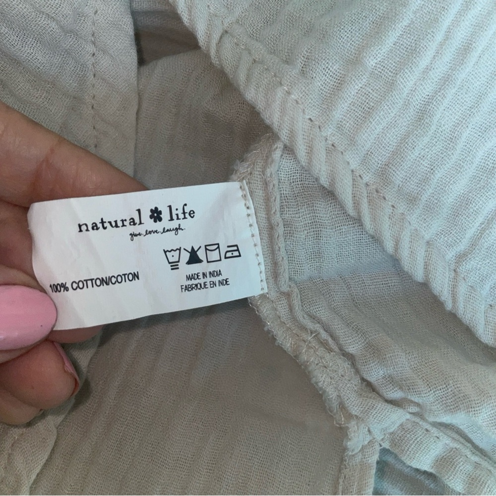 NATURAL LIFE Cream Dress with Pink Trim - Picture 9 of 9
